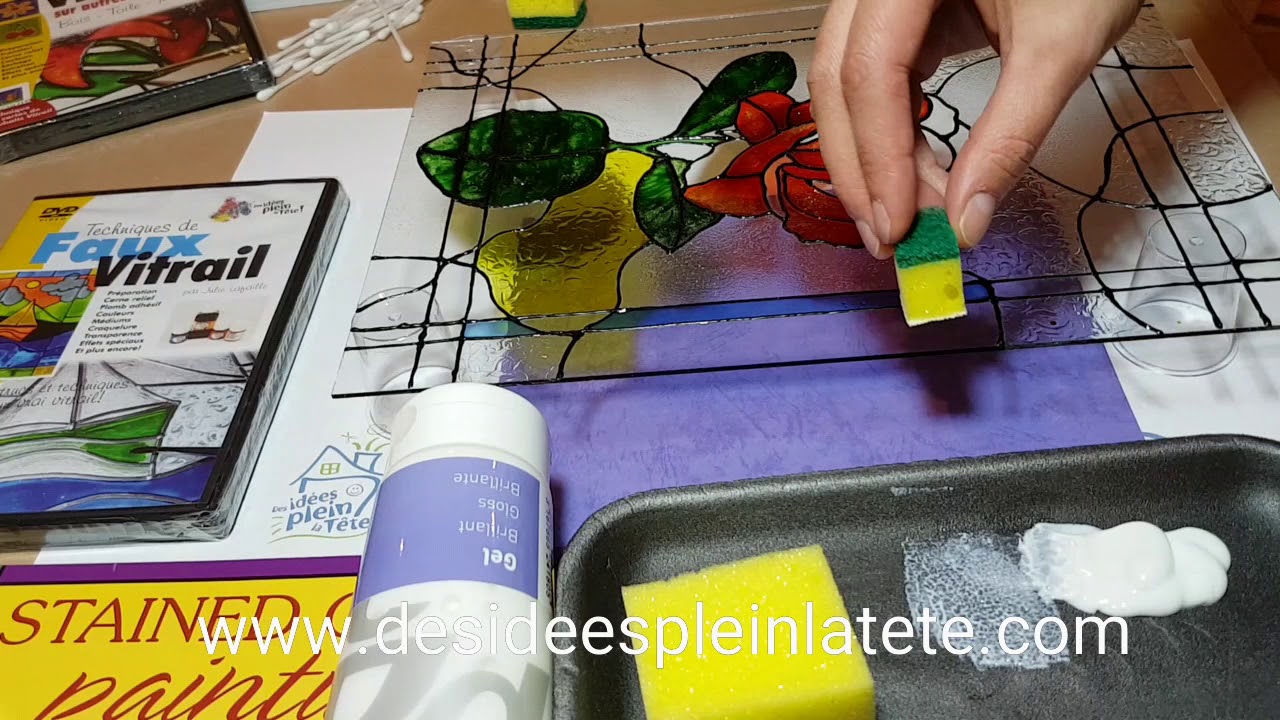 Des idées plein la tête - Julie Lafaille - Technique de faux-vitrail - Effet givré - Pebeo