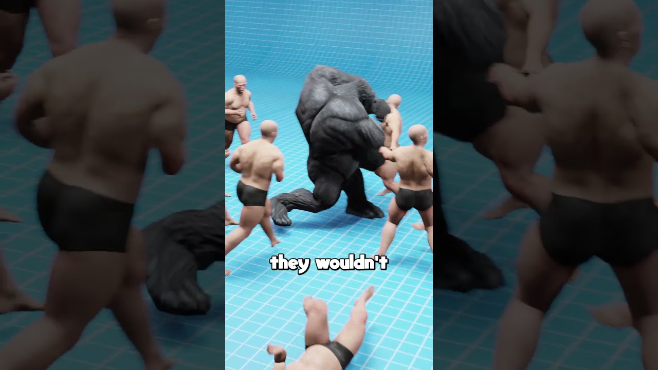 100 человек против 1 гориллы &mdash; 3D-анимация