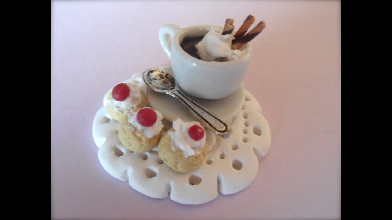 DIY Polymer clay hot chocolate and pastries/ merenda cioccolata e pasticcini :)