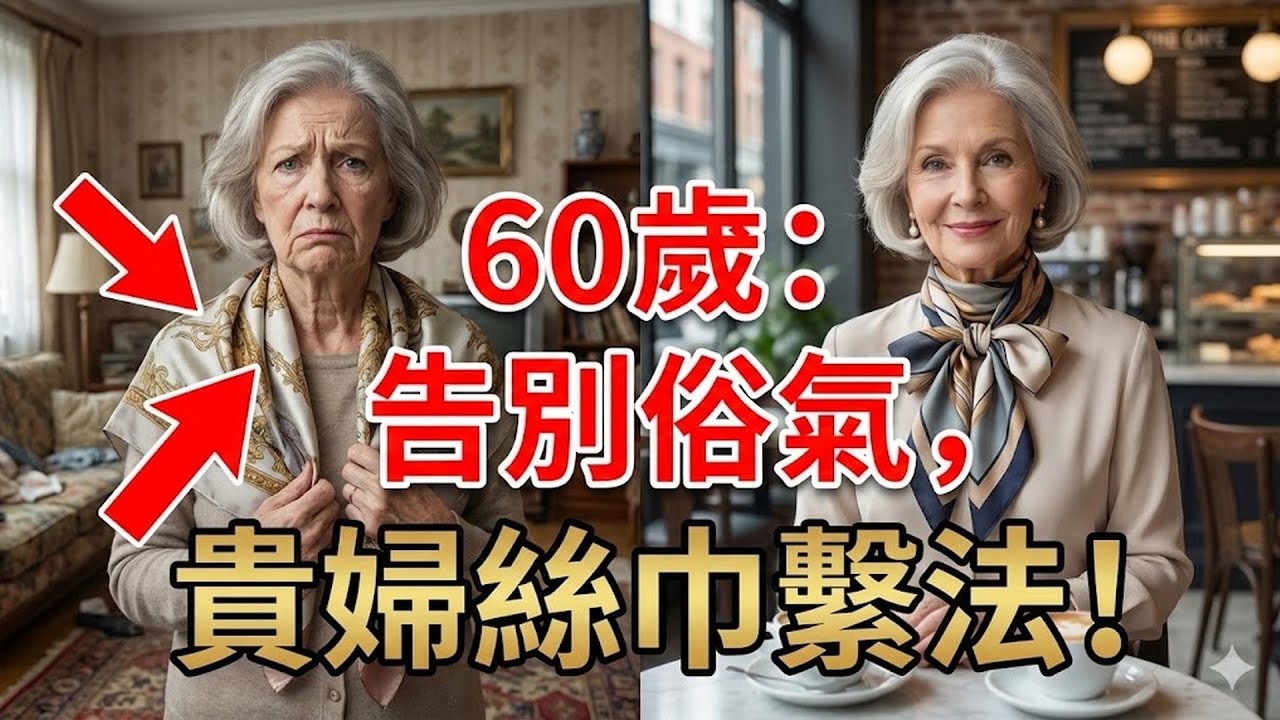 女人過了60歲，別再隨便披絲巾了！盤點6種“貴婦繫法”，告別俗氣感，優雅到骨子裡！