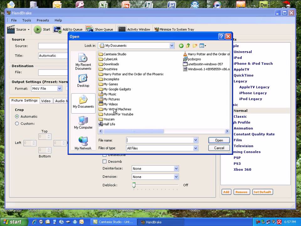 Converting Files Using Handbrake (HD)