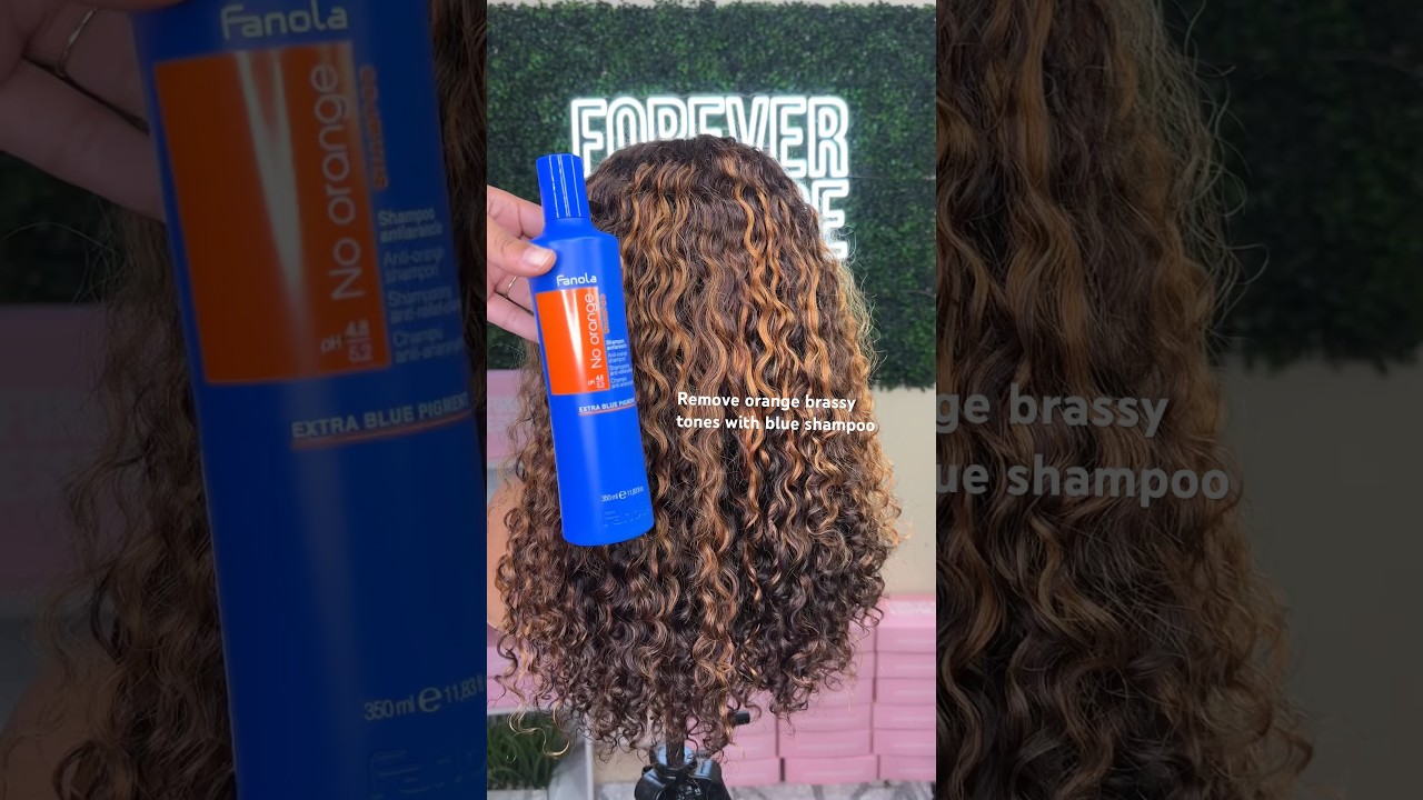 Tone brassy hair with BLUE shampoo to remove orange tones! #hairtutorial #explore #haircolor #wigs
