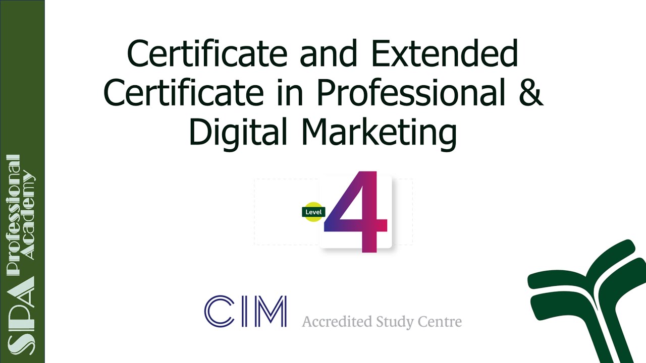 CIM Level 4 Certificate in Professional and Digital Marketing - Introduction