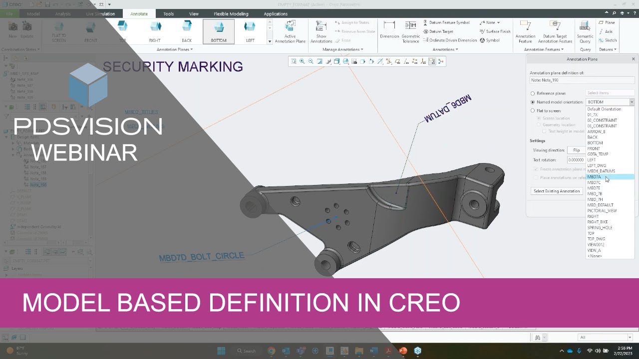 Определение на основе модели в Creo — вебинар в среду