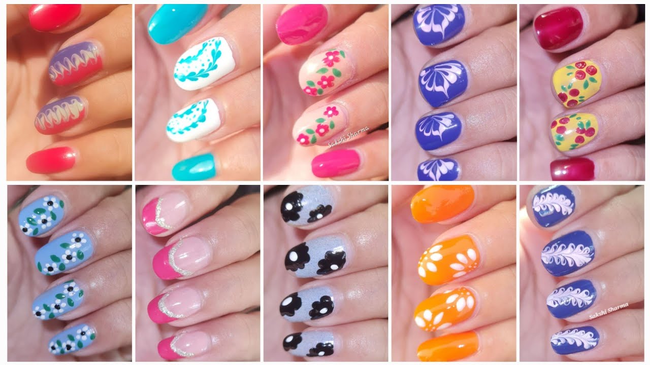 Top 10 full hand nailart design without tools 😍 ||Best nailart designs #nails #nailartdesigns 