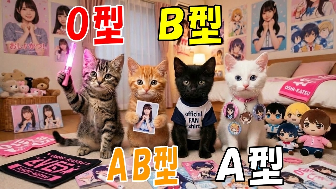 【血液型あるある】ＡI猫たちの推し活が個性が全開でヤバすぎた！🐱