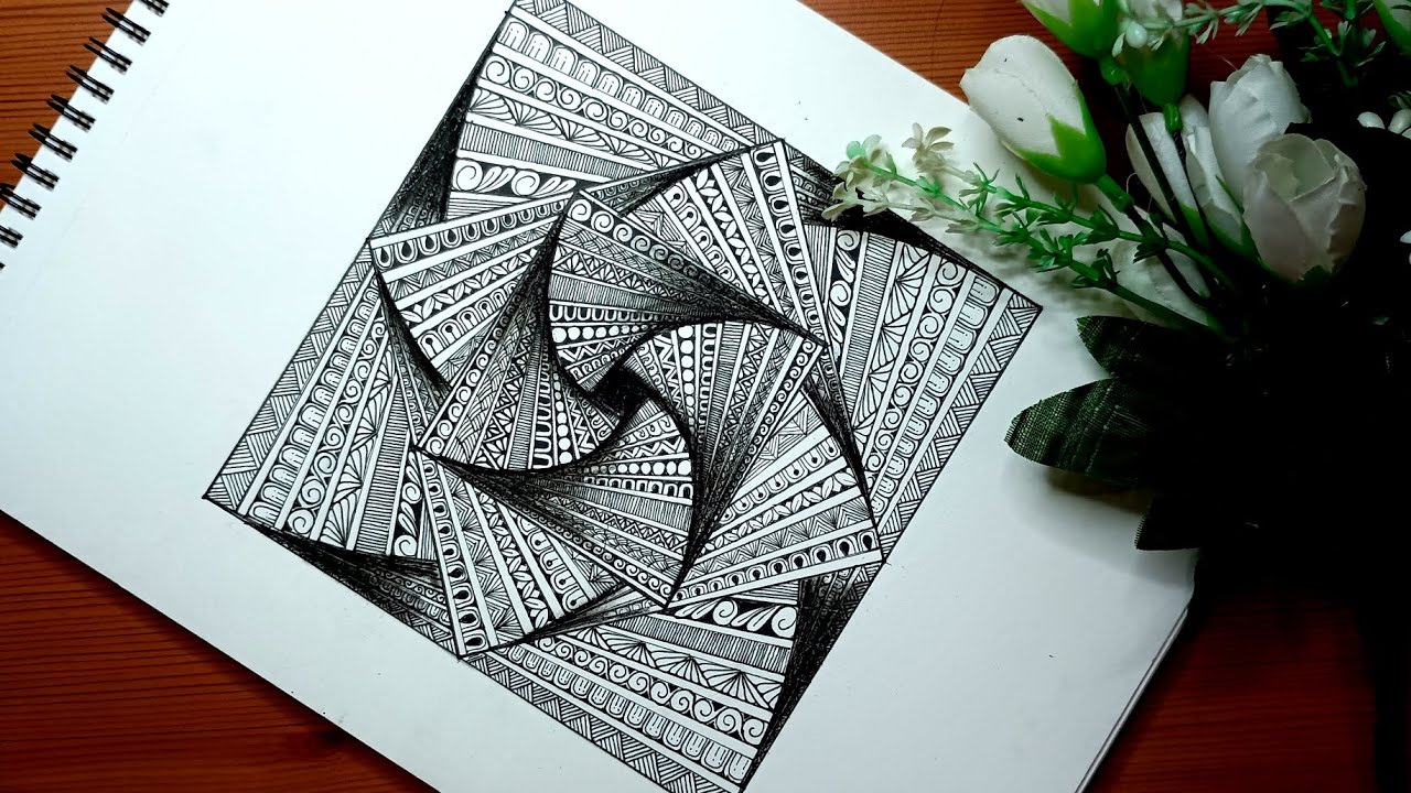 Abstract Square 3D Mandala | Mandala art for Beginners #drawing  #mandalaart #trending #art #orbit