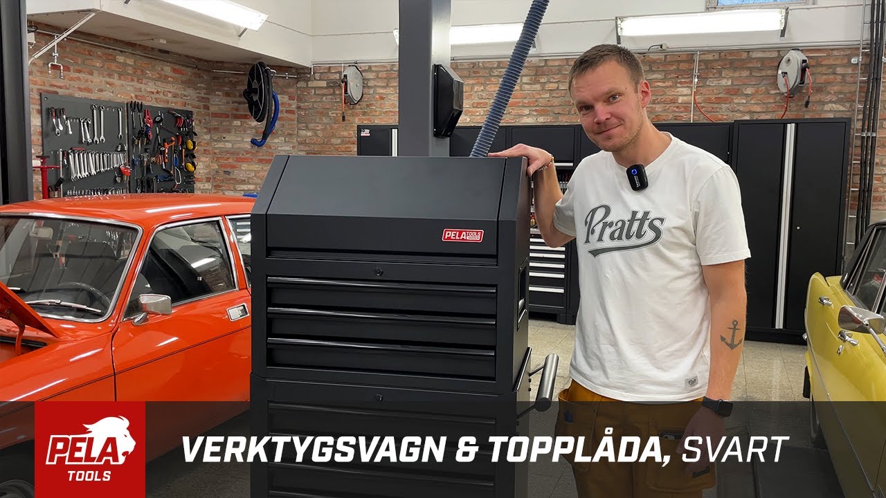 Verktygsvagn & topplåda, svart från PELA Tools