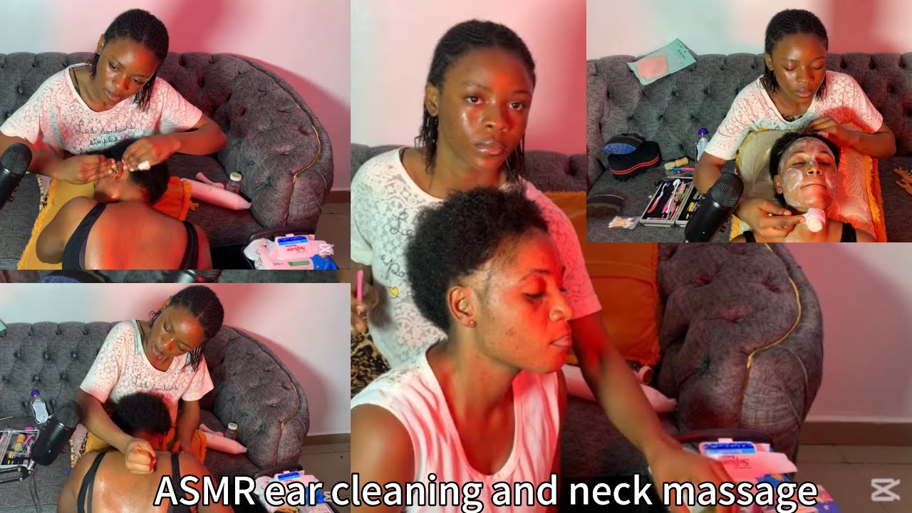 ASMR ear cleaning and head massage 