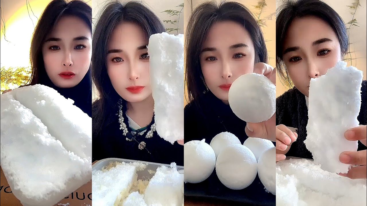 SOLO / ASMR WHITE ICE EATING / SHAVED ICE / SOFT ICE / ICE EATING 