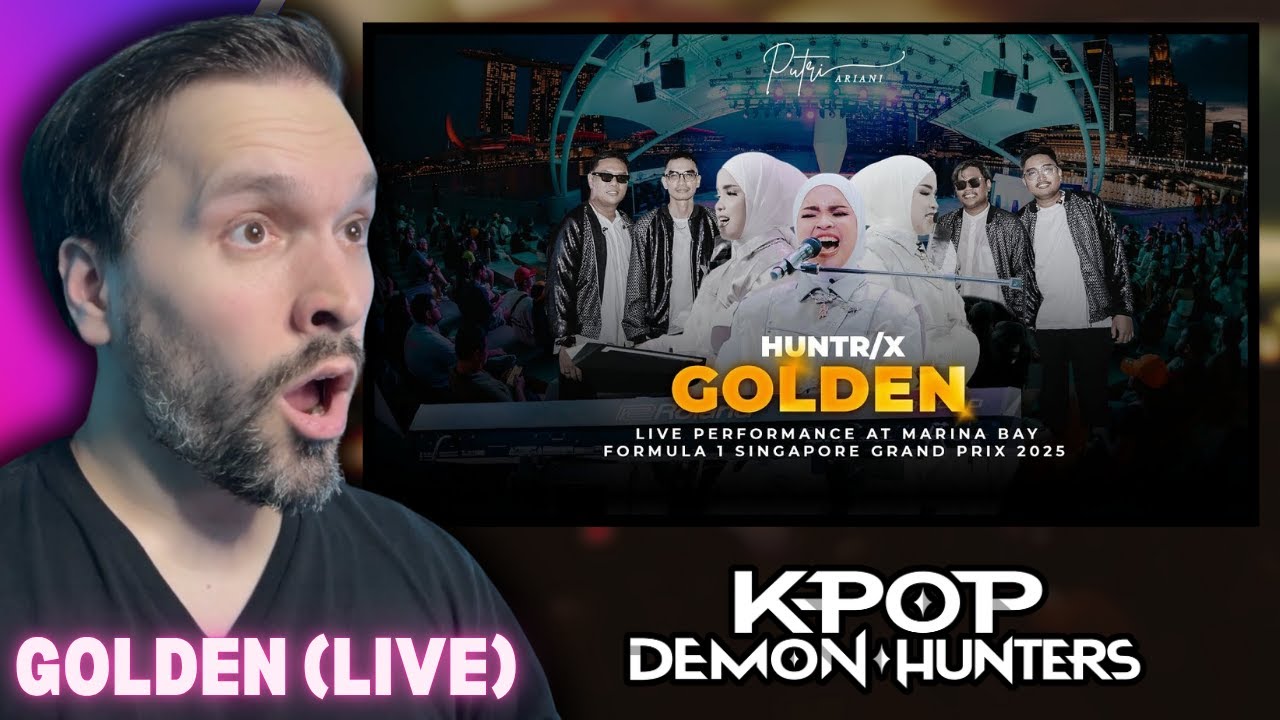 FIRST TIME Reacting To PUTRI ARIANI - GOLDEN (COVER) [LIVE PERFORMANCE AT FORMULA 1 GRAND PRIX 2025]
