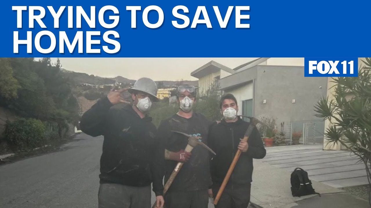 California Fires: LA triplets try to save neighbors' homes from wildfires