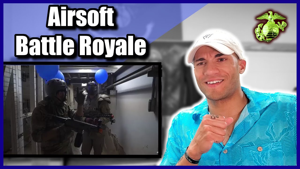 Marine CQB Operator reacts to Dude Perfect Airsoft Battle Royale