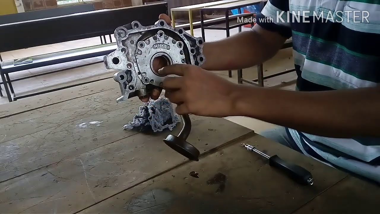 Dismantling and assembling of crescent type oil pump