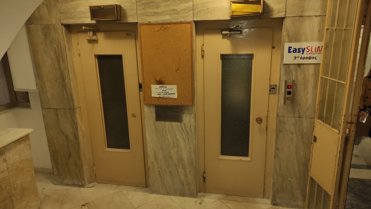 2 Old Schindler elevators (second elevator modernized by Stager) in  multi-storey house in Athens