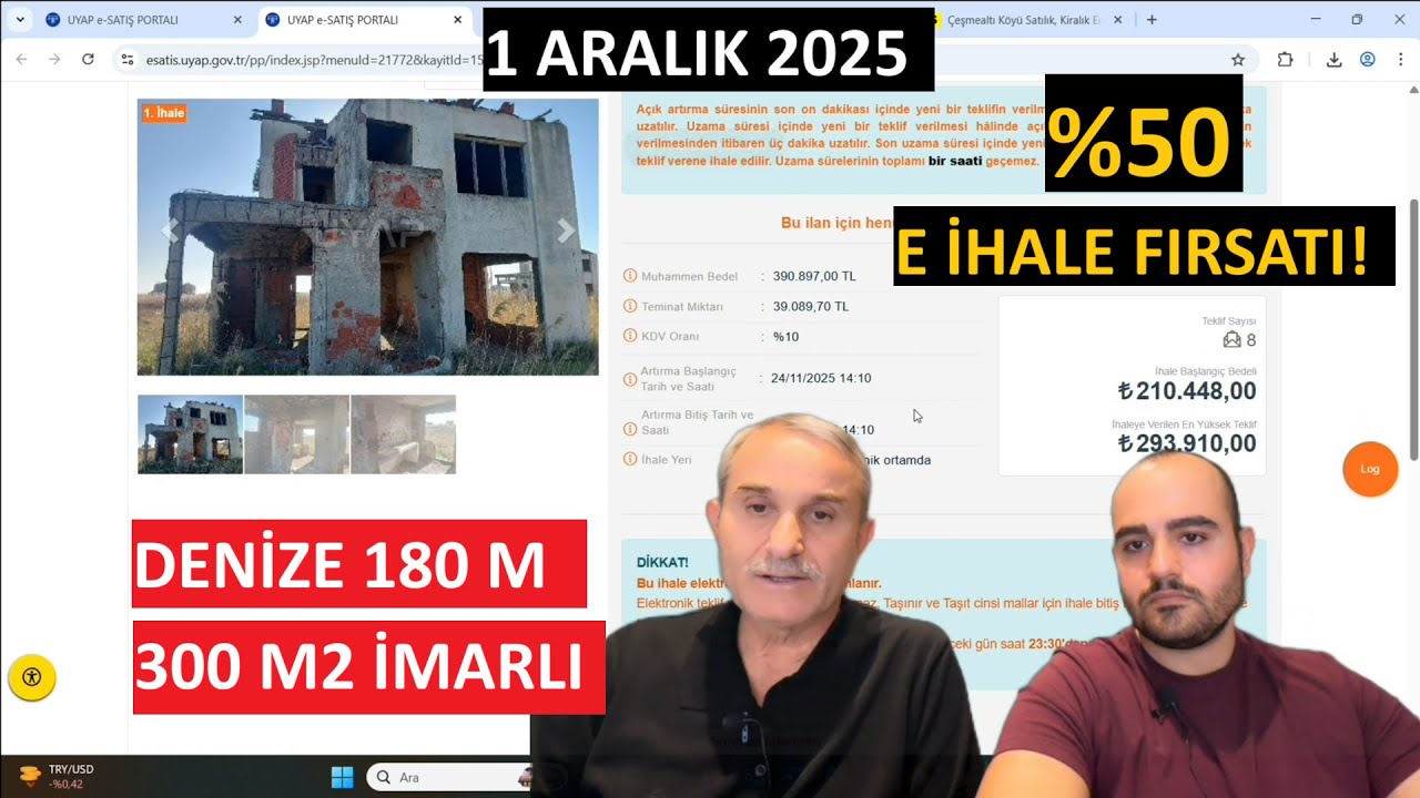 1 Aralık 2025 E-İhalede | &Ccedil;anakkale Biga &Ccedil;eşmealtı&rsquo;nda 300 m&sup2; Denize 180 m Arsa