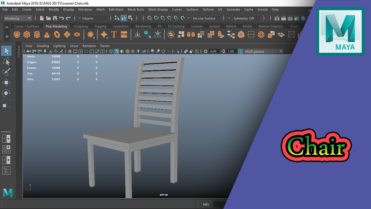 How to Modeling Chair in Maya 2018