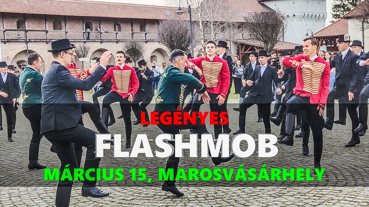 Március 15-i legényes FLASHMOB Marosvásárhelyen