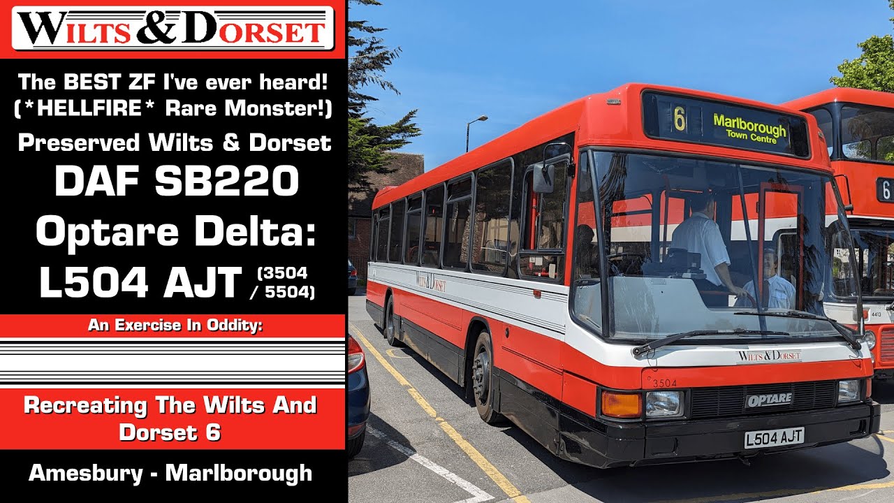 (The BEST ZF I've ever heard!) Preserved Wilts & Dorset DAF SB220 Optare Delta: L504 AJT