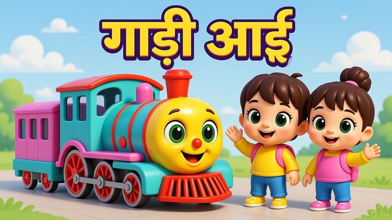 गाड़ी आई गाड़ी आई 🚂 | Chuk Chuk Train Song | Hindi Rhymes for Kids | Baby Songs