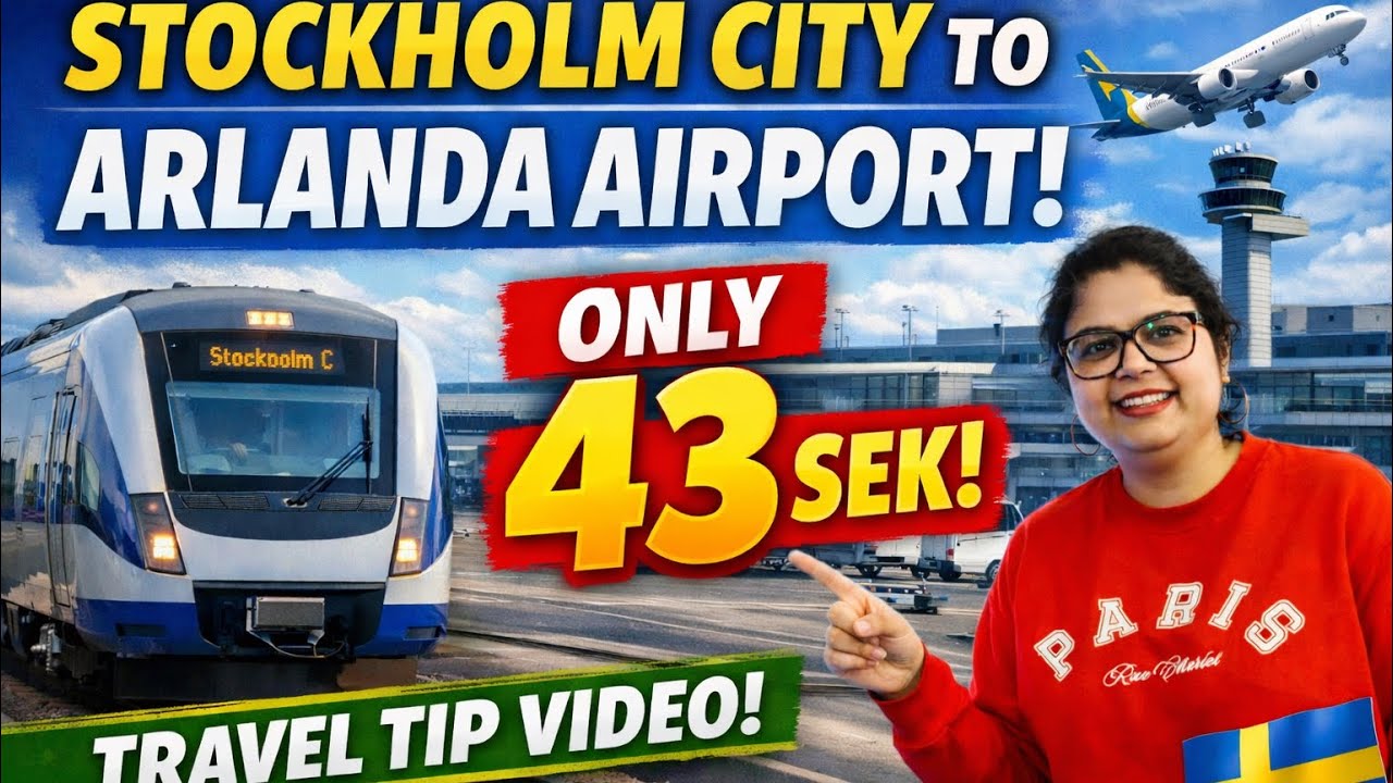 Cheapest Way to Travel to Stockholm city 🇸🇪from Arlanda AirPort | 43 SEK(केवल 400 ₹) to T-Central😱