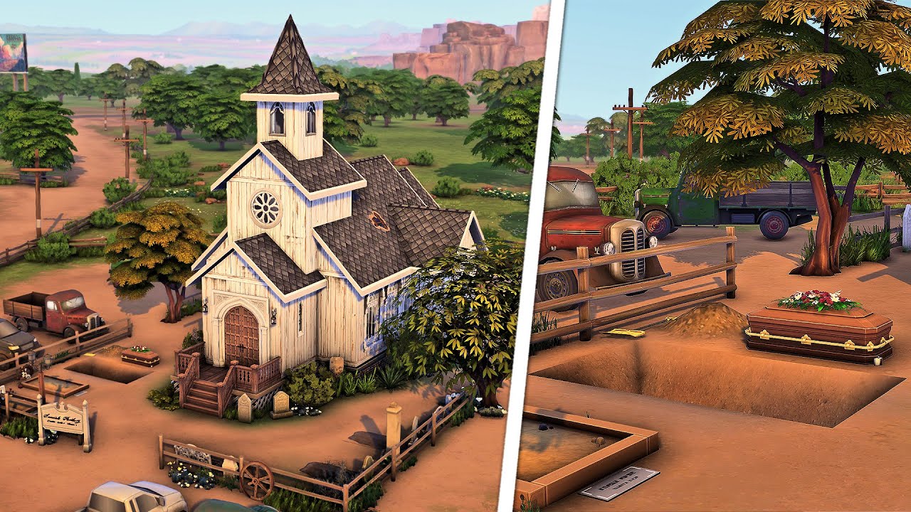 Old Western Cemetery & Wedding Chapel | The Sims 4 Speed Build