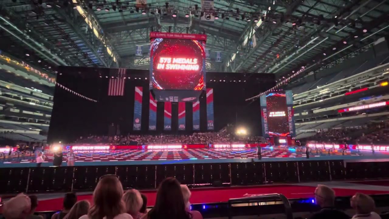 2024 Olympic Trials Swimming Light Show