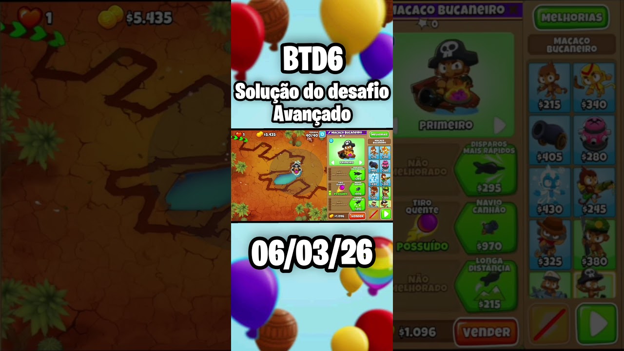 solução do desafio avançado 06/03/26 - Bloons TD6 #viral #bloonstd6 #games