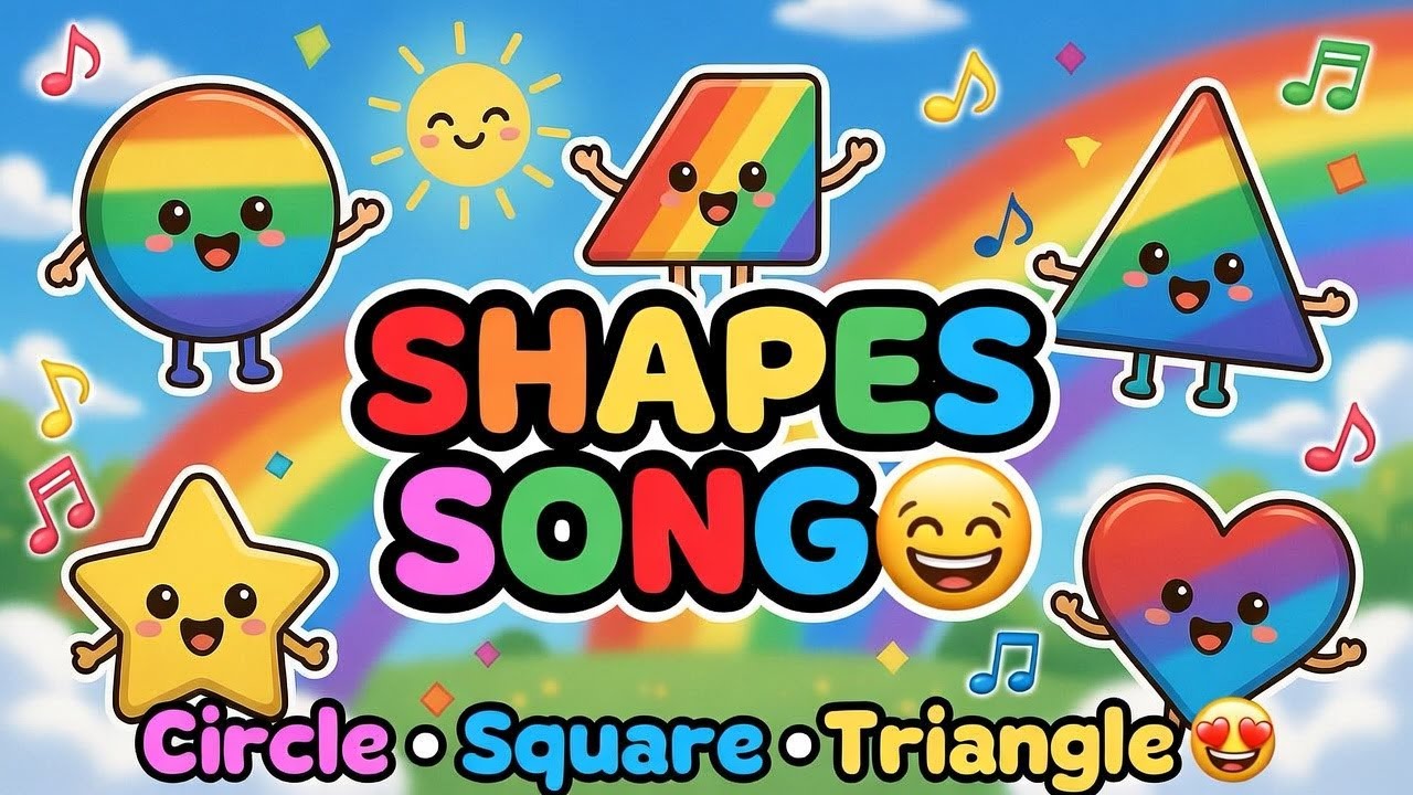 🌈 Shapes Song in English 🎶 Circle, Square, Triangle & More! ⭐❤️ | Learn & Dance for Kids