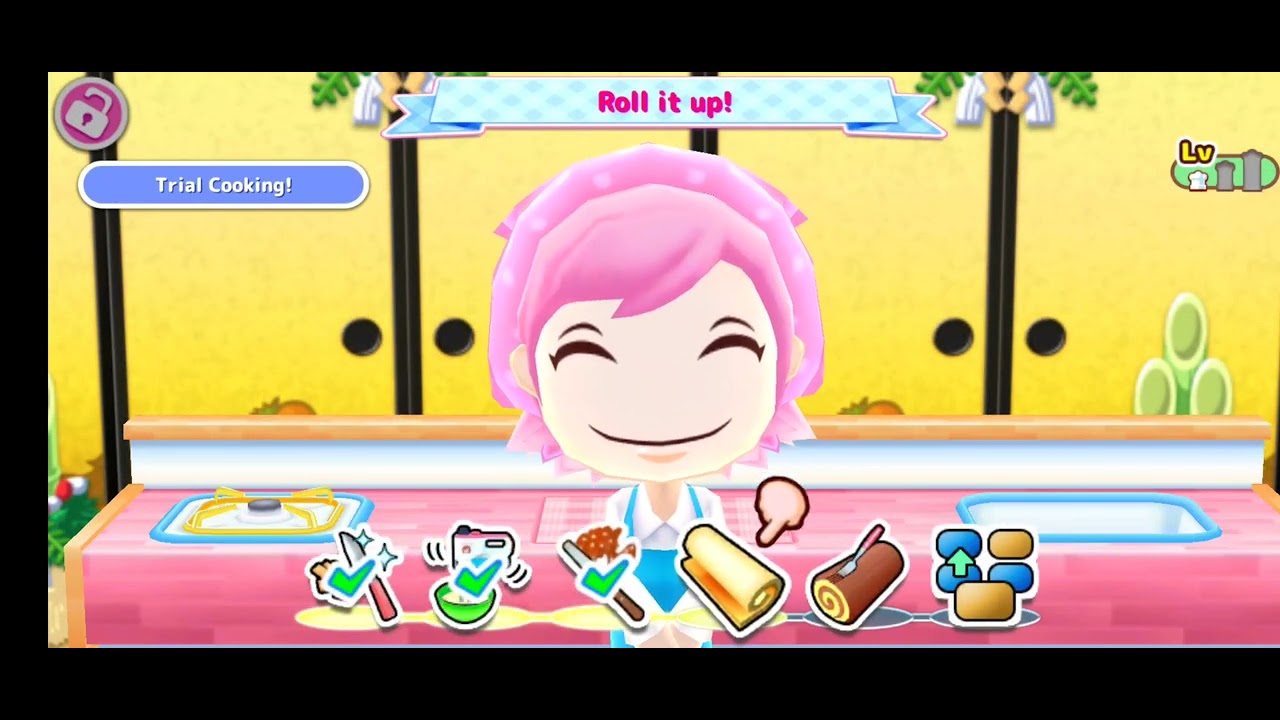 Cooking Mama baking a Yule Log cake 