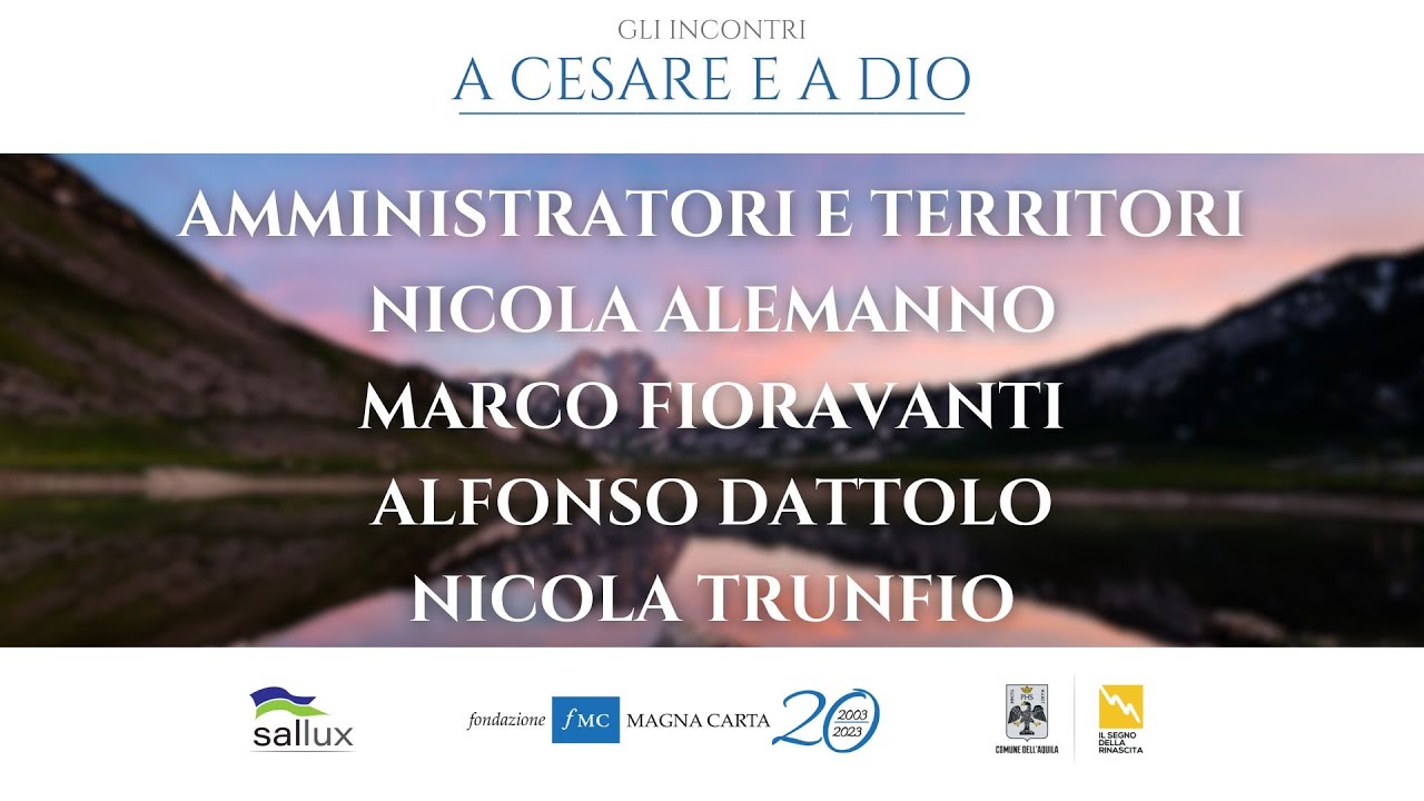 Amministratori e territori: esperienze a confronto -  A Cesare e a Dio 2023