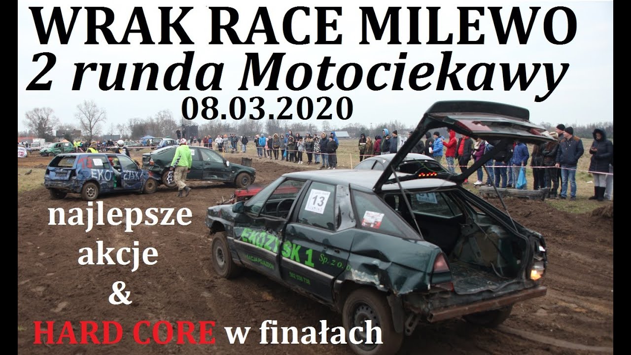 WRAK RACE Milewo 2 runda Motociekawy 08.03.2020 najlepsze akcje i hard core w finałach