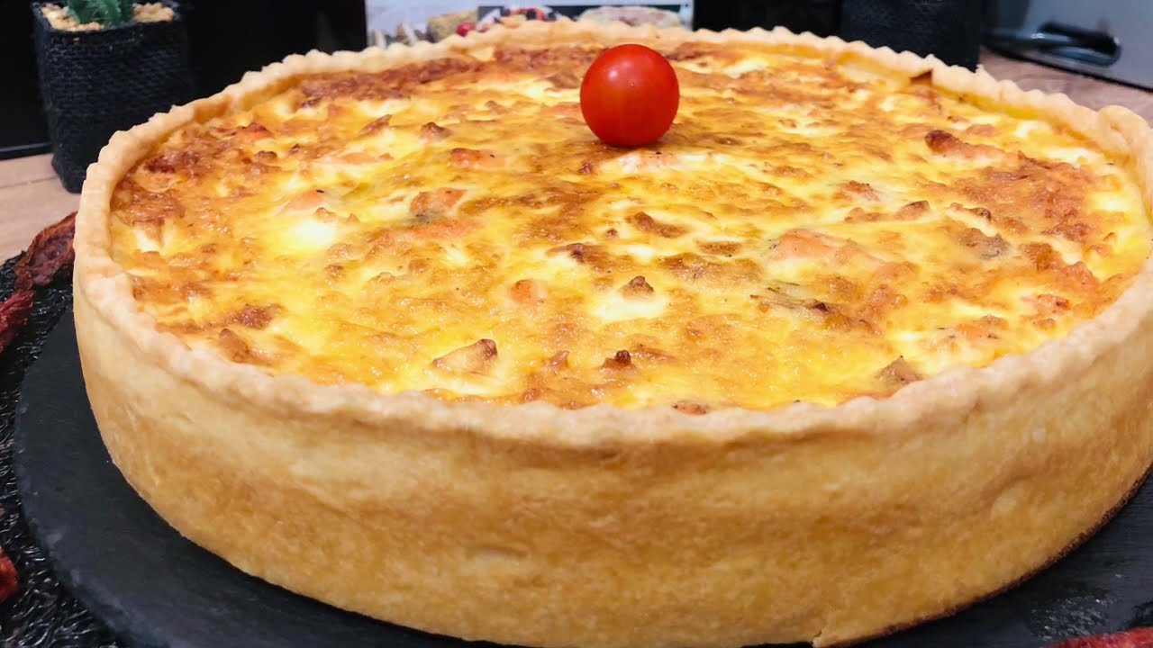 Quiche épinard/saumon avec pâte brisée inratableكيش/تارت مالحة بنة عالمية، لن تغير الوصفة بعد اليوم
