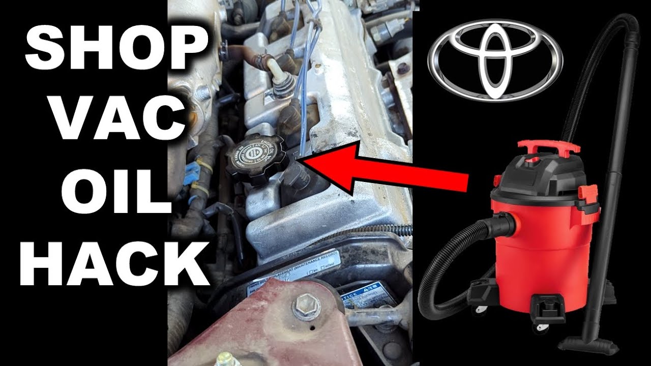 SHOP VAC OIL DRAIN TRICK - No mess life hack for oil changes. See vid description for more details.
