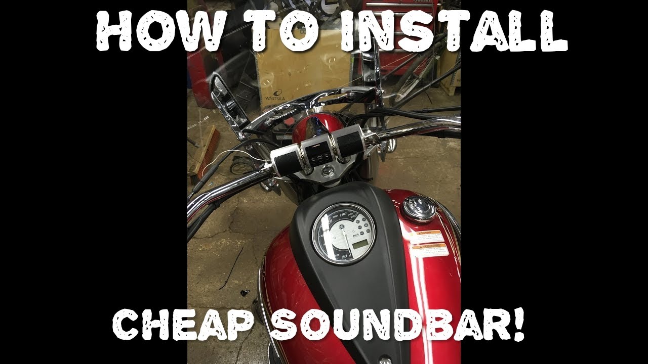How to install a motorcycle stereo soundbar Vstar
