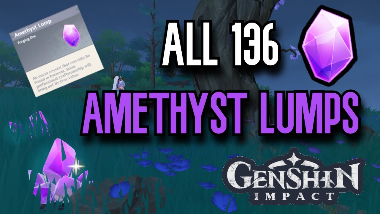 ALL 136 Amethyst Lump Locations | Complete Guide & Efficient Route | Genshin Impact Inazuma