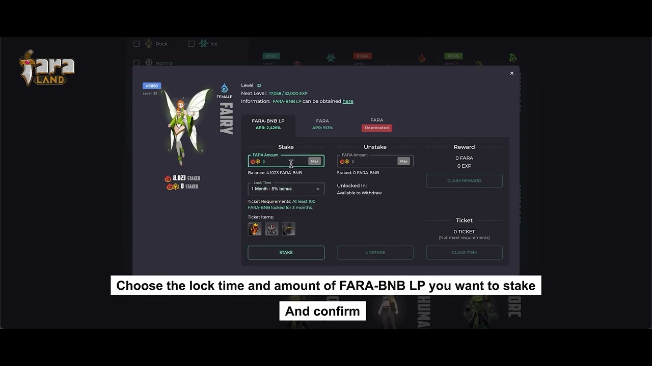 Faraland Staking Feature's Guide