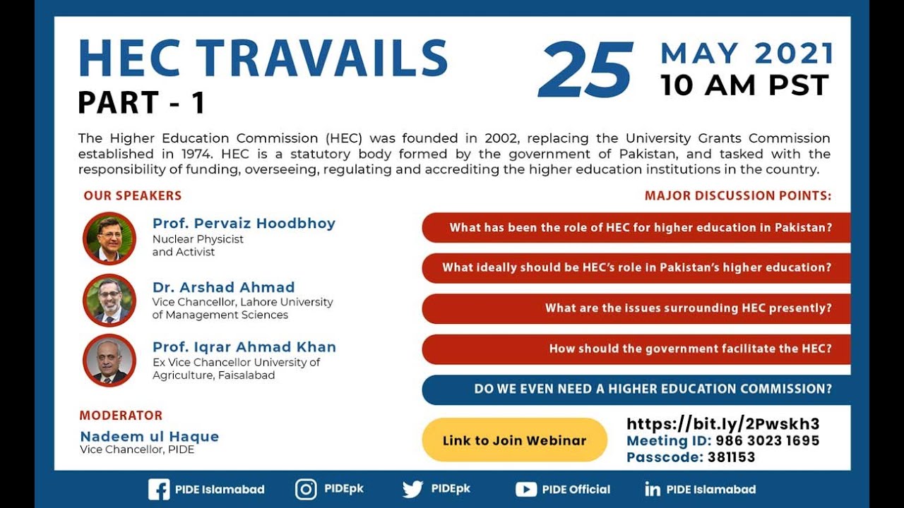 Higher Education in Pakistan l PIDE HEC l PIDE Research