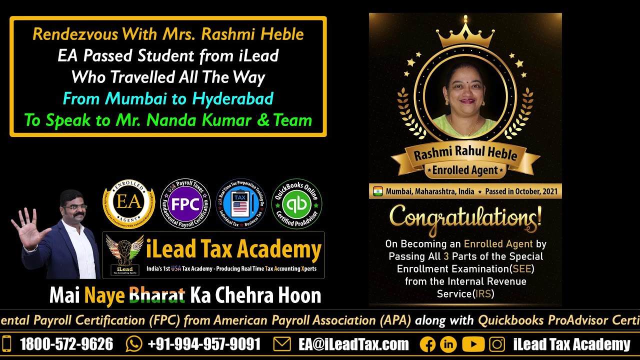 Rendezvous With Mrs. Rashmi Heble | EA Passed Student Who Travelled From Mumbai to Hyderabad