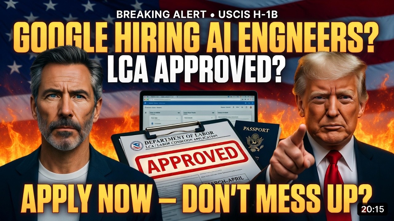 🚨 RECENT USCIS H-1B Alert: Google Hiring H-1B Sponsored AI Engineers Now? #usimmigration