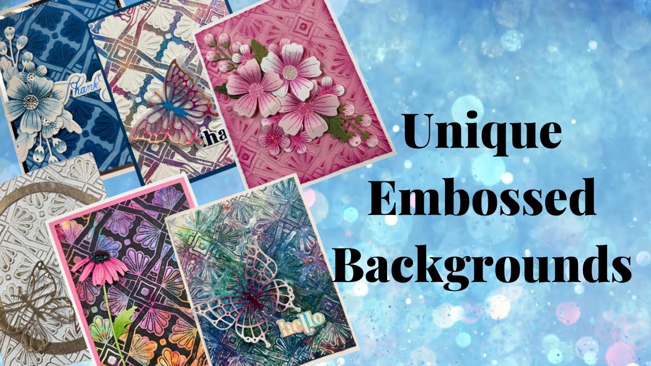 Six Unique Embossed Backgrounds using the New Luxe Backdrop & Border 3D Embossing Folder