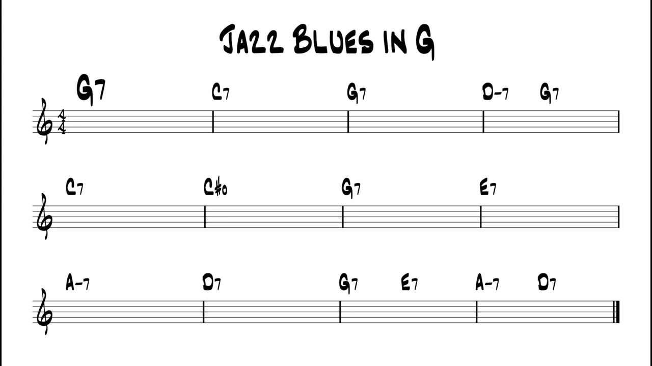 Jazz Blues in G Backing Track / Play-along (120 bpm)