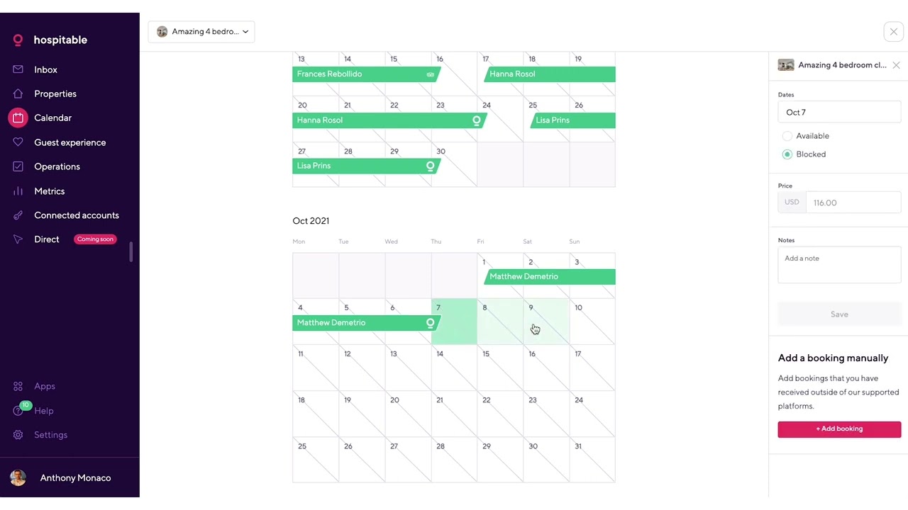 Hospitable training: Getting Started with the Calendar