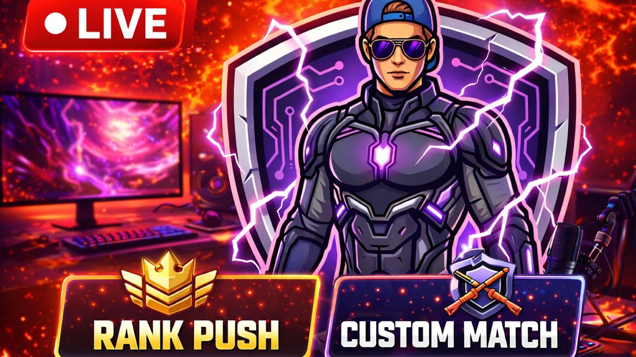 ❤️Free Fire Live Gameplay 🔴 Rank Push + Custom Match | Hindi Live❤️