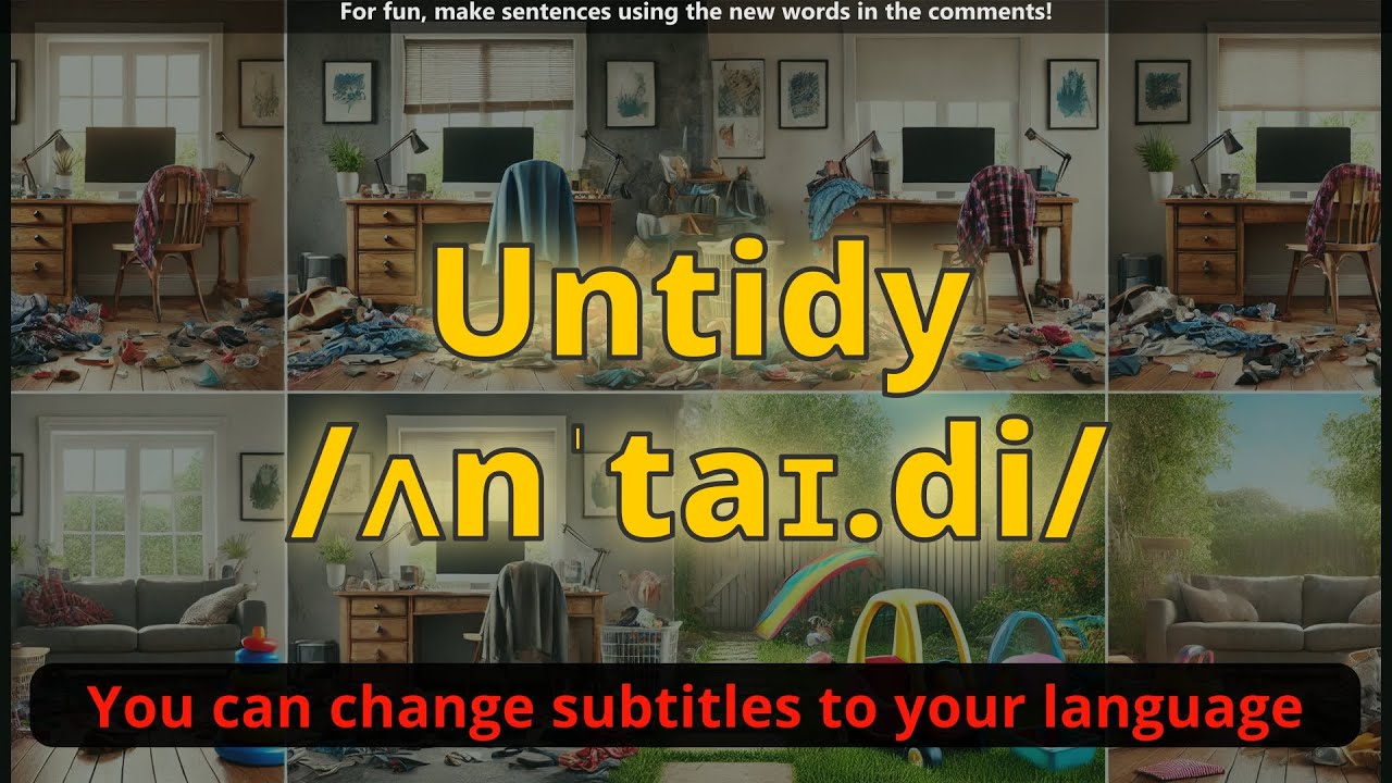 Untidy meaning with 5 examples
