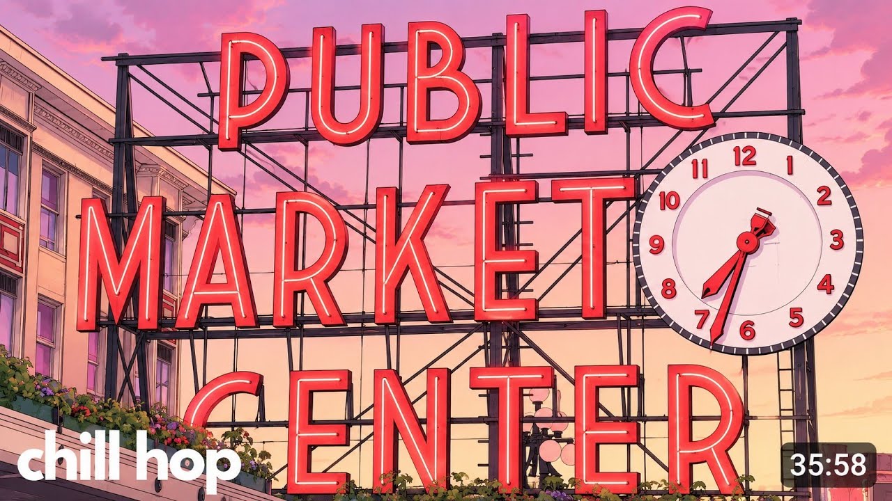 Seattle's Pike Place Market Atmosphere | West Coast Chill Instrumental Playlist