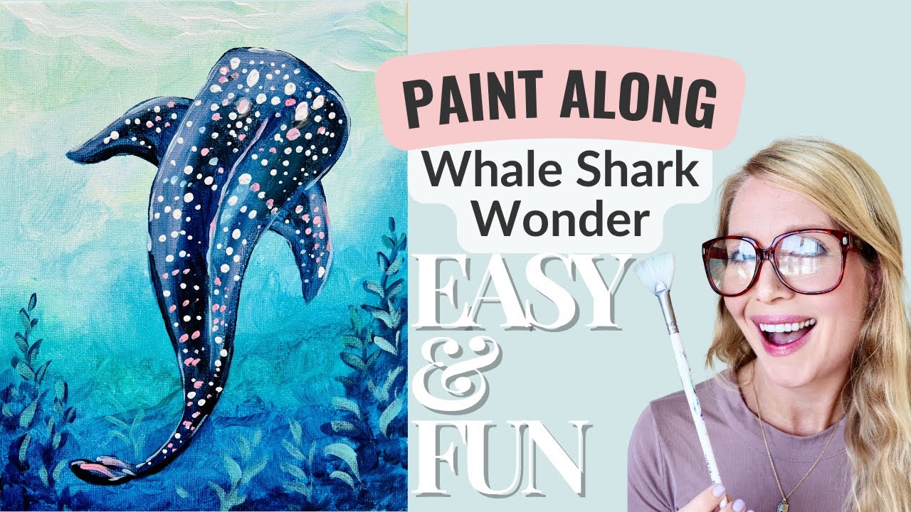 🌊🦈 Whale Shark Underwater | Easy & Calming Acrylic Painting for Beginners 🎨💙