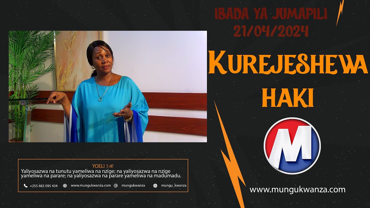 #Mungu_kwanza : IBADA YA TATU MWEZI APRIL { KUREJESHEWA HAKI } YOELI 1:4