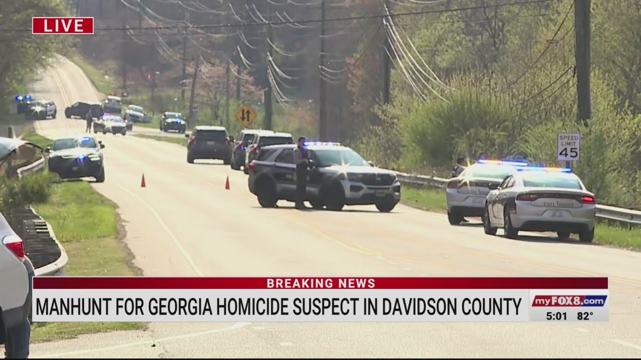 Manhunt underway in Davidson County for Georgia homicide suspect