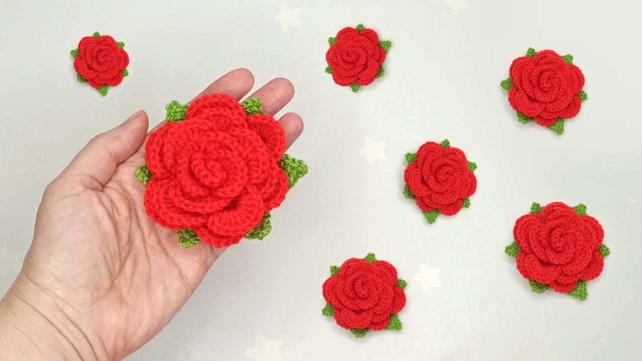 🌹Это красотища🌹Как вязать шикарные алые розы крючком / Цветы амигуруми